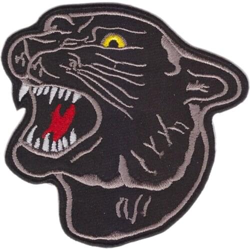 Aanywe patch Designs new arrive HUGE BIG BLACK TIGER PANTHER HEAD Embroidered Iron on Patch