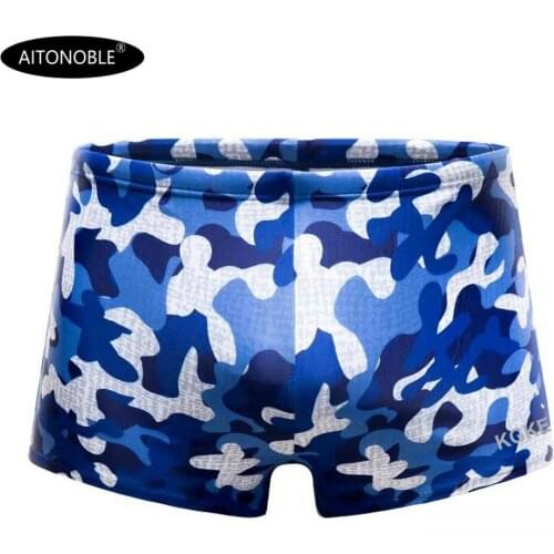 2020 AITONOBLE NEW MENS SWIMMING SHORTS MEN JAMMERS COMPRESSION FASHION SOLID SWIMSUIT SQUARE TRUNKS SWIM BOXER TRAINNING SURF