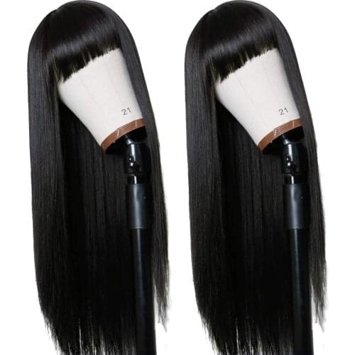 Blonde Blue Orange Long Straight Hair With Bangs Cosplay Wigs Ombre Color For Black Women Synthetic Hair Heat Resistant Wigs