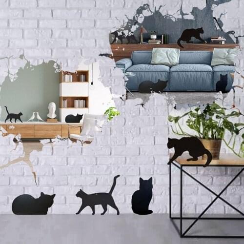 PPYY-4 PCS Acrylic Cat Pendant Black Cat Art Ornaments for Bookshelf Living Room Home Garden Yard Courtyard Decorations