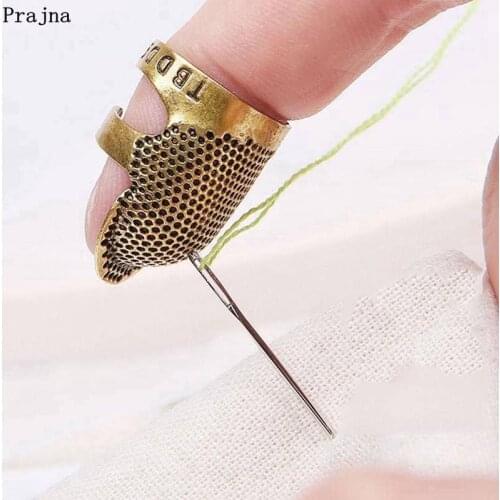Prajna Retro Handworking Sewing Thimble Finger Protector Useful Metal Brass Needlework Thimble Sewing Tools Accessories DIY