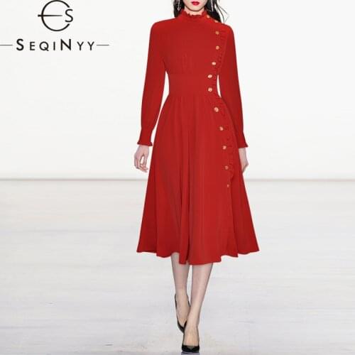 Летние платья на пуговицах SEQINYY China At AliExpress