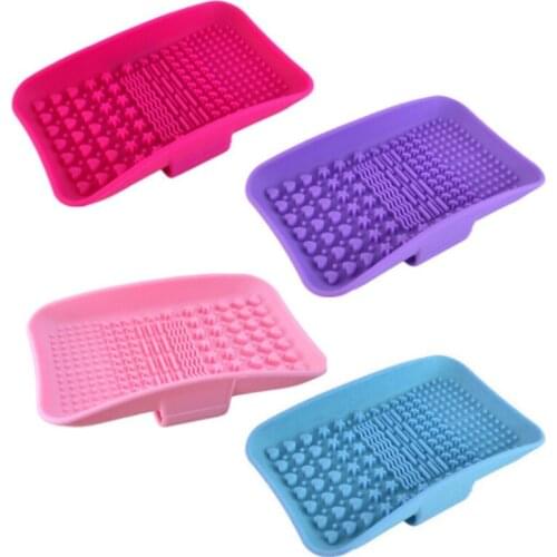 Brush Cleaning Mat Silicone Makeup Brushes Scrubber Pad Portable Washing Tool