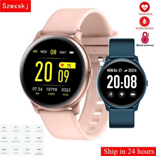 2021 Smart Watch KW19 Women Heart Rate Monitor Blood Pressure Sport Smartwatch Fitness Tracker for Android IOS Phone PK KW10 GT3