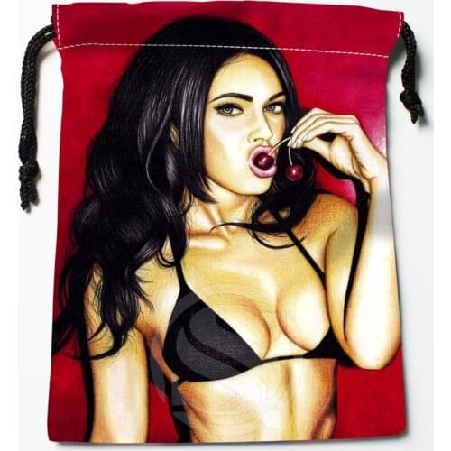 Custom Megan Fox Drawstring Bag Organizer Storage Bags Printed Receive Bag Compression Type Bags size 18X22cm