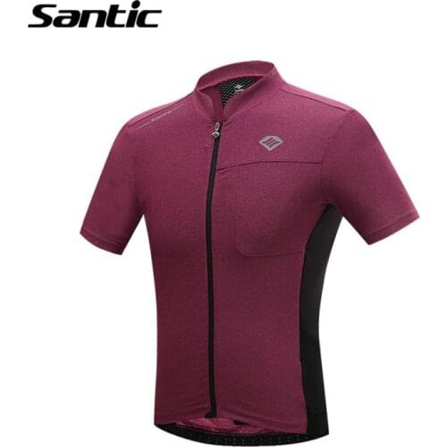 Santic Cycling Jersey Men Short Sleeve Breathable Road Mountain Bike Tops Jersey Summer Quick Dry Bicycle Shirt Ciclismo