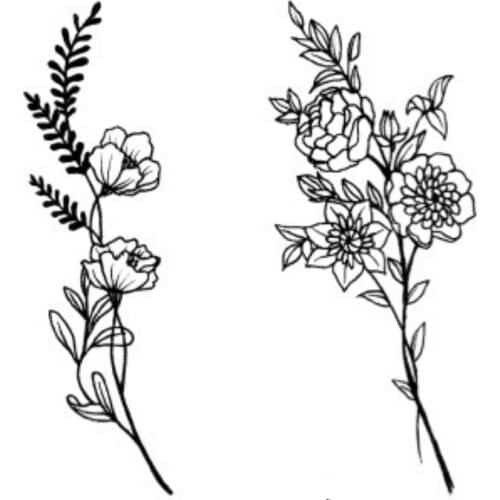 Waterproof Temporary Tattoo camellia rose flowers freedom tatto stickers flash tatoo fake tattoos for girl women lady