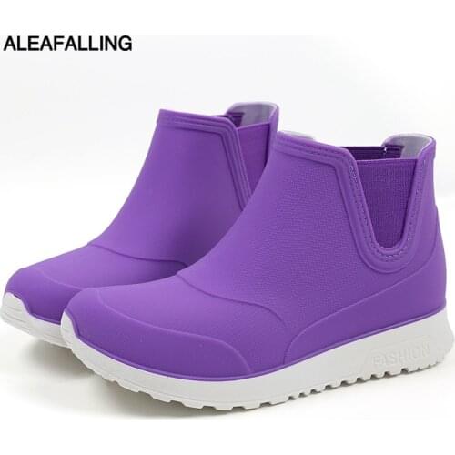 Rain shoes female anti-skid rain boots parent short tube leisure fashion water shoes children student rubber boots
