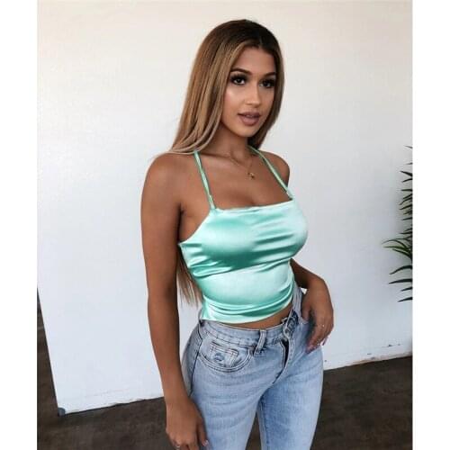 Women Sexy Spaghetti Suspenders Heigh Quality Women Fashion Solid Color Vest For Female 2021 Summer Vest