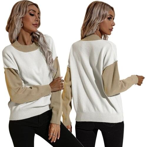 Hirigin 2021 Autumn New Womens Long Sleeve Knitted Pullover Sweaters Fashion Female Casual Round Neck Loose Knit Warm Jumpers
