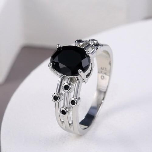 Womens Ring Fashion Three Row Ball Accessories with Black Skirt Girl Jewelry Gifts Wholesale Cocktail Ring Engagement Ring