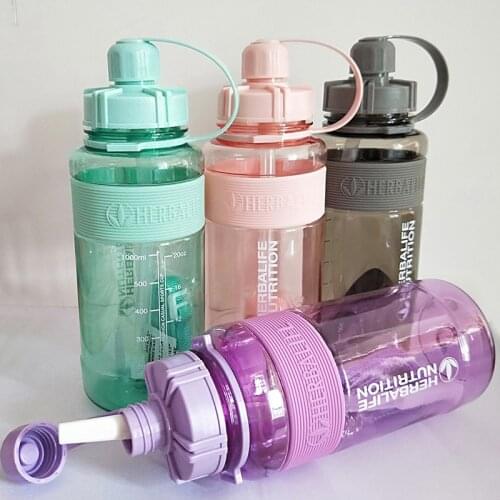 1000ml Herbalife Nutrition sports hiking water bottle Fitness Straw Food grade plastic water bottle