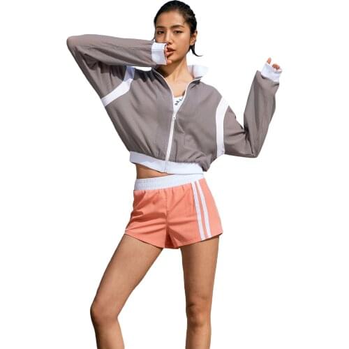 2021 Women Sports Zipper Cardigan Loose Fit Casual Style Solid Color Spring Clothing for Shopping Dating Office School Sport