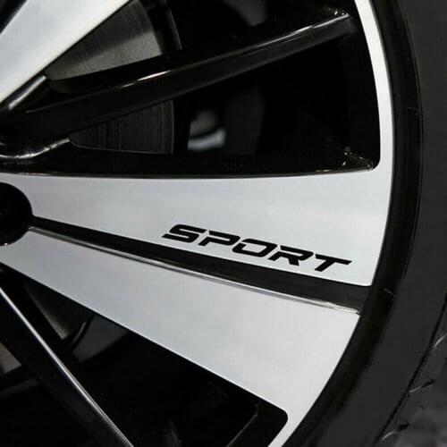 4 Pcs/Set SPORT Typeface Style Sticker Car Motorcycle Wheel Rims Stickers Racing Hub Decal Exterior Decoration Accessories