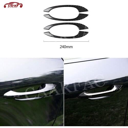 4 PCS Carbon Fiber Door Handle Trim Cover Decals Exterior Modified Sticker for Porsche Macan 2015-2018 Car Accessories