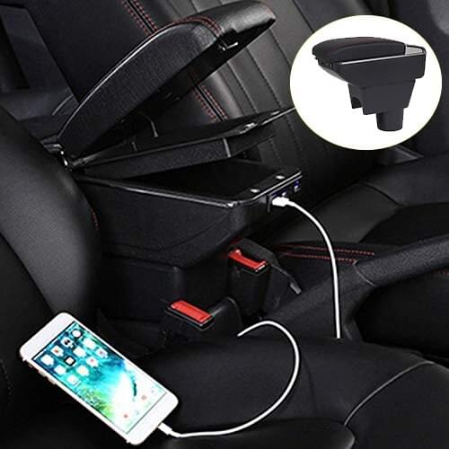 Car-Styling Accessories For Renault Duster Armrest box central Store content box with cup holder ashtray with USB interface