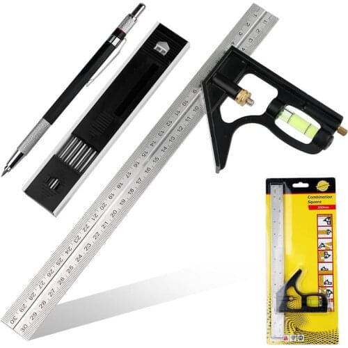 Aluminium High-precision Movable Square Ruler Measuring Instruments Carpenters Ruler Woodworking Tools Marking Gauge 300mm