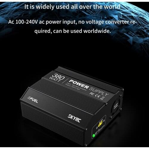 SKYRC 380W Power Supply New 380W 16A 100-200V AC to 24V DC Power Supply Adapter for SKYRC B6 B6 Nano ISDT Q6 Plus e4Q DC Charger