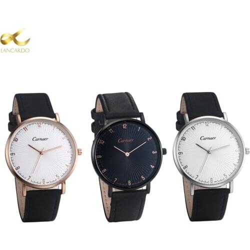 LANCARDO Simple Style Leather Watches Men Women Fashion Quartz Watch Ladies Casual Wrist Watch Female Quartz Clock
