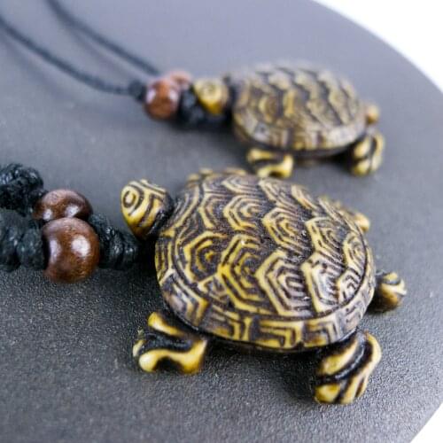 Tortoise Pendants For Man limitation Yak Bone Material Bone Art Necklace Pendant Vintage Mens adjustable Rope Necklaces #GZ328