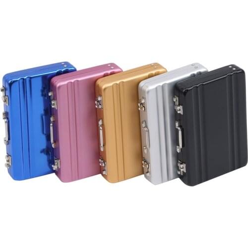New Business ID Credit Card Holder Travel Suitcase Organizer Wallet Pocket Case Aluminum Metal Box