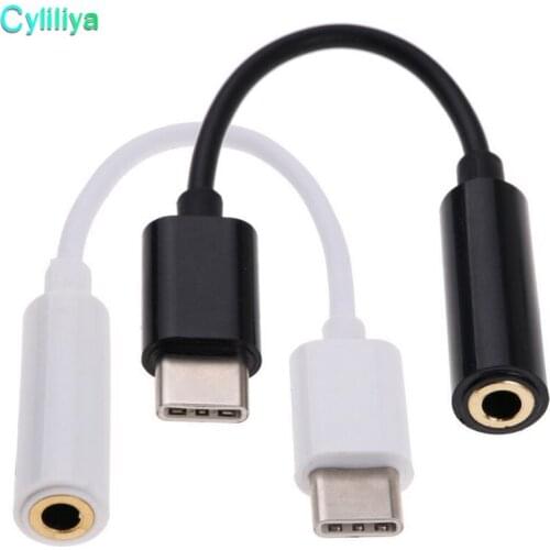 15CM USB Type C to 3.5mm Headphone Earphone Headset Adapter Connector Type-C Adapter Cable High Quality 2 Colors 2pcs/lot