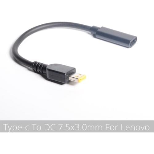Laptop Power Supply Adapter Cable USB Type-C Female To Square Tip Male Plug Converter For Lenovo Thinkpad USB C Cable Cord