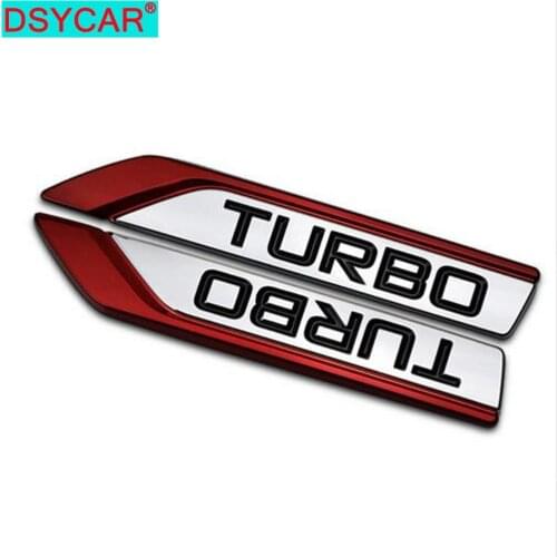 DSYCAR 1 pair 3D Metal TURBO Car Sticker Emblem Badge For Jeep BMW Ford Lifan Nissan Mazda Audi VW Honda car Lada Chevrolet