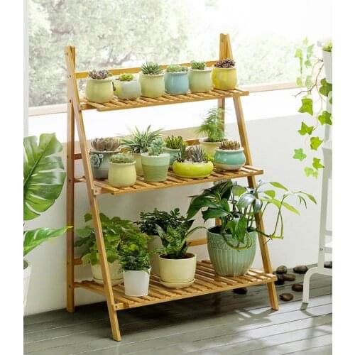 Moso Bamboo Flower Rack Plant Stand Multiple Flower Pot Holder Shelves Planter Rack Storage Organizer Display For Indoor Garden