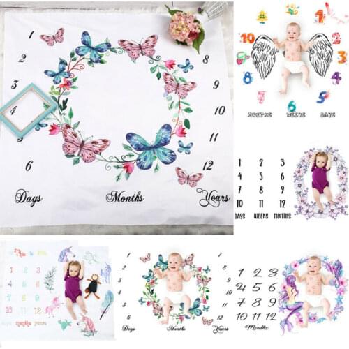 2019 New Newborn Toddler Infant Cartoon Baby Number Blanket for Photography Photo Prop Shoots 100*100cm Props