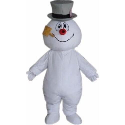 Newest Snowman Mascot Cartoon Costume Christmas Frosty Walking Adult Fancy Dress Apparel Cartoon Character Birthday Clothes Gift