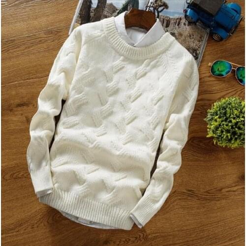 Solid Knitted Sweater Men Pulover Wool Christmas Sweater Men Knitwear Male Sweater Pullover Men Clothes Winter