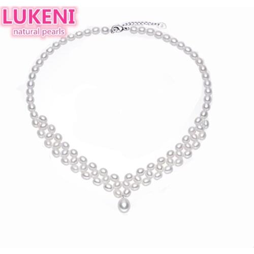Newest design Real 925 Sterling silver choker necklace Top level Perfect natural pearl necklaces & pendants for women