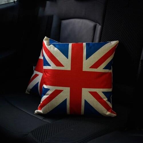 For Mini Cooper PP Cotton Union Jack Car Seat Pillow Backrest Cushion