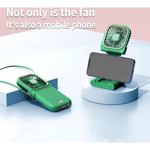 Mini Fan Portable Fan 3000mAh Enduring Silent Foldable Usb Rechargeable Fan with Power Bank and Flashlight Function