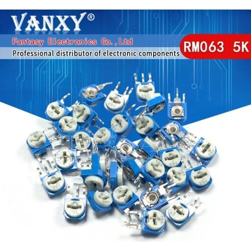 20pcs RM063 5k ohm blue and white can be adjusted resistance potentiometer 502