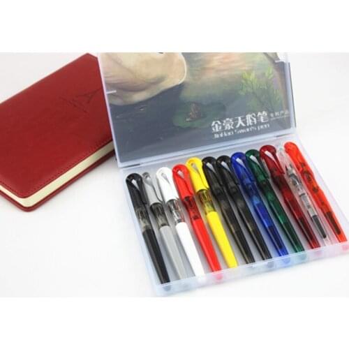 Jinhao Creative Swan Fountain Pen Plastic Hooded Nib 0.38mm Ink Pens for Student Handwriting 12 Colors for Choose Gift Ink Pen