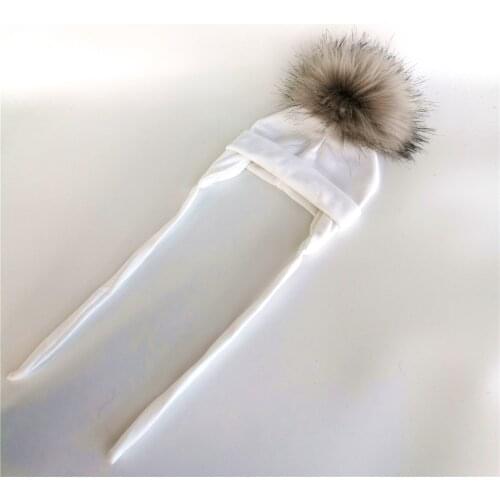Newborn Baby hat for Boys Girls with ear Warmmer rope Winter Cotton Beanie Pom Pom Bobble Hat Cap Winter Warm solid Hat Kids