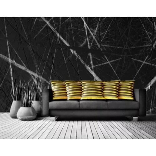 Nordic black 3D texture line sketch TV background wall decoration wallpaper murals
