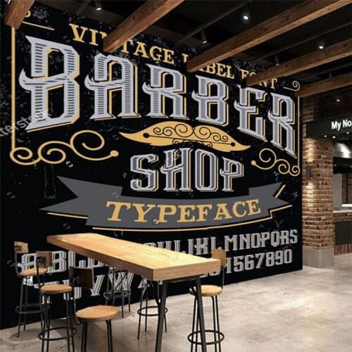 3D modern wallpaper, barber theme elements for the wall of the barber shop living room wall wallpaper PVC papel de parede