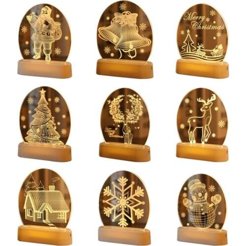 LED Night Light 3D Acrylic Lamp Christmas Birthday Decoration LED Night Lights Gifts For Kid