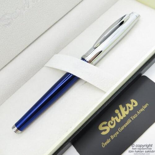 Scrikss 39 Navy Blue Chrome Roller Pen | Scrikss Pen | İsme Special Pen | Gift Pen