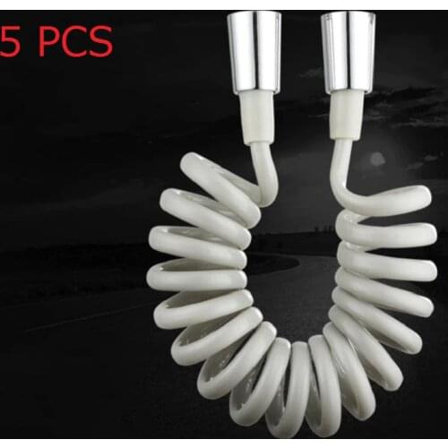 5PCS Toilet Bidet hose BTelephone hose Spring Flexible Shower tupe for Water Plumbing Gun bathroom Accessories 1.5/2/3m gray
