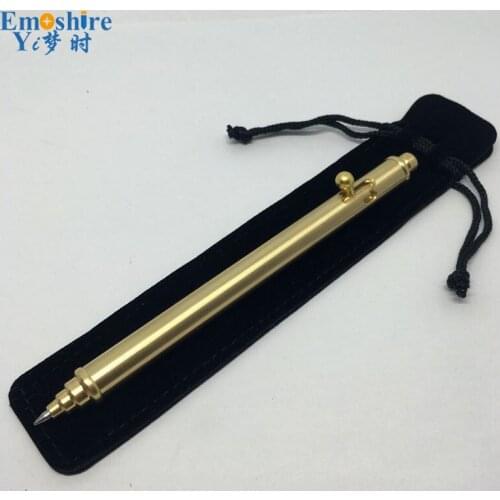 Unique Design Writing Ballpoint Pen Pure Brass Hand-made Gun Style Retractable Ball Pens Gifts Office Accessory P303