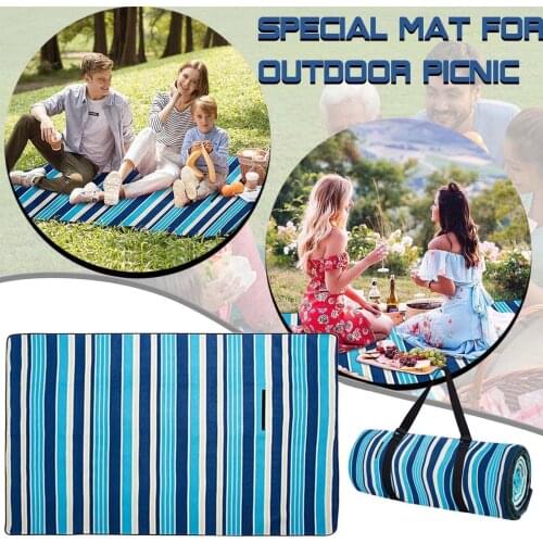 Waterproof Pocket Beach Blanket Folding Camping Mat Mattress Portable Swimming Outdoor Picnic Mat Sand Beach Mat #G4