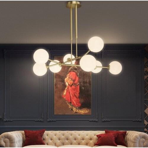 All Copper Light Luxury Living Room Chandelier Post-modern Minimalist Atmosphere Home Dining Room Lamp High-end New Chandelier