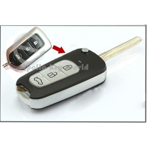 3 Buttons Replacement Modified Flip Folding Remote Key Case Shell For Toyota Highlander Prado Camry Fob Key Blank