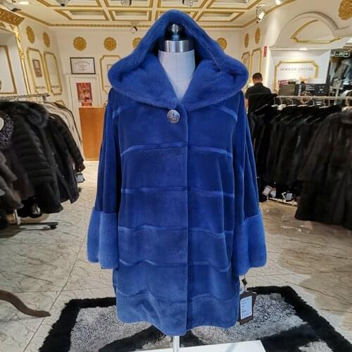 WINTER PALACE 2020 fashion sheared mink fur coat imported fur coat womens fashion Bat style mink coat with winter