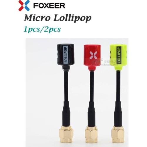 1/2PCS Foxeer Micro Lollipop 5.8G 2.5DBi High Gain Omni RHCP FPV Antenna MMCX Right Angle RHCP UFL Super Mini For RC FPV Drone