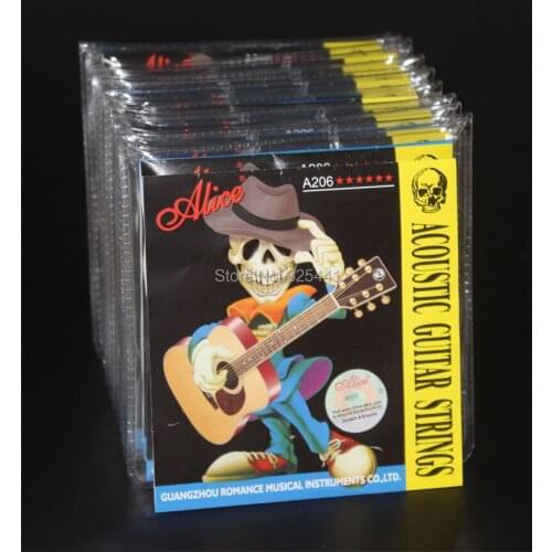 10 Sets Alice A206 Stainless Steel Coated Phosphor Bronze Anti-Rust 1st-6th Acoustic Guitar Strings (.011 .012 Gauge)